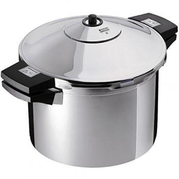 Kuhn Rikon Duromatic Inox, Olla a Presión Super Rápida con Asas 4 L./ 24 Cm, Olla Express Apta para Inducción, Fondo Superthermic para una buena Distribucion del Calor, Acero Inoxidable 18/10