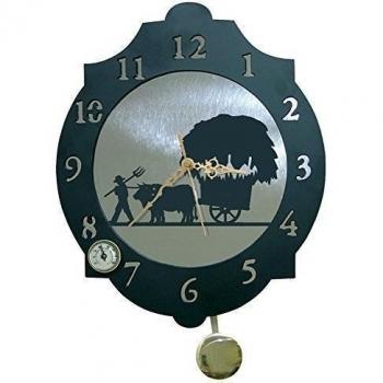 IMEX EL ZORRO El Zorro 11303-Reloj yuntas de bueyes, 374 x 312 mm, Metal, Gris, 40x34x7 cm