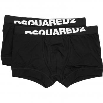 DSQUARED2 Men's Black 2-Pack Logo Trunk - Male - Black - X-Large
