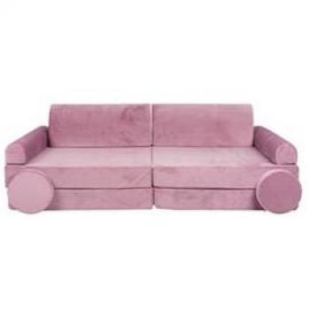 MeowBaby - Sofá Premium infantil de terciopelo rosa