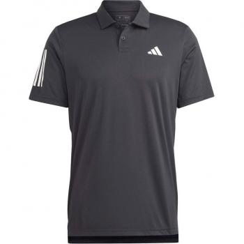 Polo Adidas Club 3-Stripes para Hombre en Gris, Transpirable, Adecuado para Tenis y Pádel