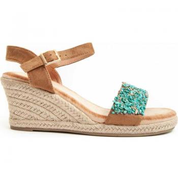 Sandalias de Mujer Montevita Buona 91312 Azul, Sandalia casual de cuña para mujer