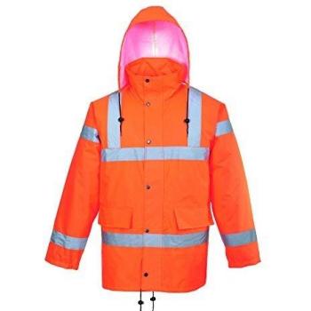 Chaqueta Parka de Alta Visibilidad Transpirable Naranja Flúor para Almacén Frigorífico