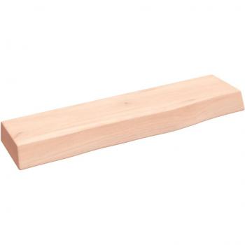 Estante de pared de madera de roble tratada y sin tratar 40x10x4 cm, disponible en colores natural, marrón claro y marrón oscuro; ideal para oficina, estudio y dormitorio como estantería, librería o