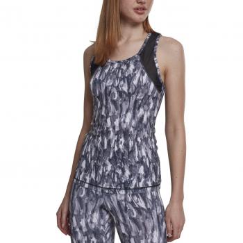 Urban Classics Ladies Active Graphic Top Camiseta sin Mangas, Gris