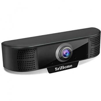 SriHome Webcam para PC Ordenador 1080P SH037, Cámara Web de Alta Definición para Videollamadas Videoconferencia, Webcam USB Full HD Compatible con Skype, FaceTime, Hangouts, Plug and Play