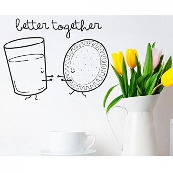 MR. Wonderful mejor juntos adhesivo decorativo para pared, de plástico, color negro