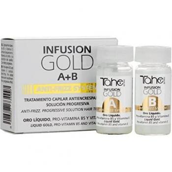 Tahe Infusion Gold Tratamiento para el cabello antiencrespamiento A+B de solución progresiva, 2 x 10