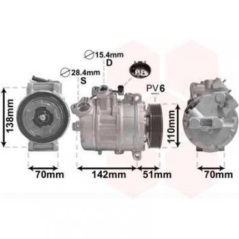 Compresor de aire acondicionado VAN WEZEL 0600K417, tipo: Compresor, características: compatible con vehículos específicos, alta eficiencia en refrigeración, fácil instalación, durabilidad garantizada