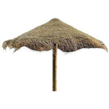 Sombrilla de Jardín de Esparto 2,20m - Protección Solar y Poste de 3m x 10cm