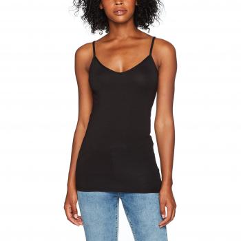 VILA CLOTHES Viofficiel Strap TOP-Noos, Camiseta sin Mangas para Mujer, Negro