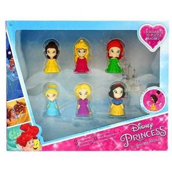 Sambro- Pack 6 Gomas Puzzle 3D Princesas Disney 26X21Cm, Multicolor