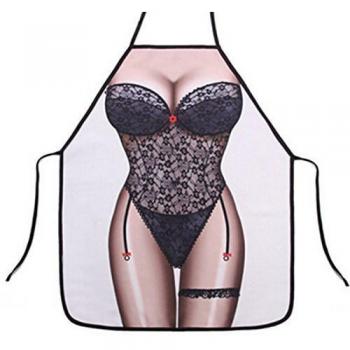 Topways Funny Novelty Sexy Woman Kitchen Cooking Apron Divertido y Sexy Delantal con diseño de Mujer Cocina Delantal Unisex para Adultos