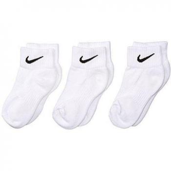 Nike 3P YTH CTN Cush QTR W/ Moist M - Calcetines para niño, color blanco / negro, talla M