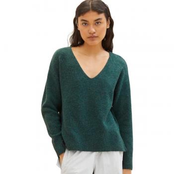Jersey Tom Tailor de mujer liso con cuello pico