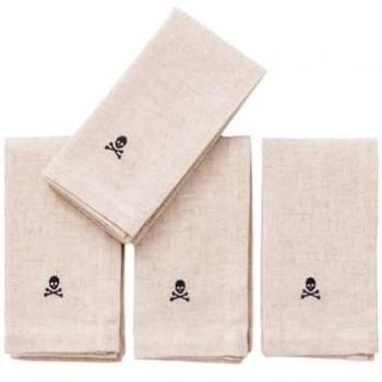 Set de 4 Servilletas 40x40cm Lino y Poliéster 230GSM con Logo Bordado Scalpers Home