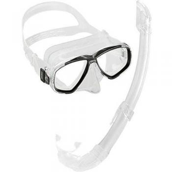 Cressi Combo Set Estrella + Mexico Conjunto Combinado de máscara de Buceo y Snorkel, Unisex Adulto, Transparente/Negro, Talla Única