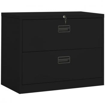 Armario archivador de acero negro 90x46x72,5 cm
