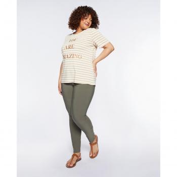 Fiorella Rubino - Jeggings de mujer con cinturón elástico, cintura elástica y falsos bolsillos delanteros