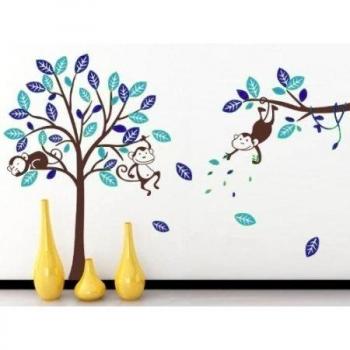 PEGATINA de la etiqueta de la selva bosque mono de peluche & árbol Graz Design 200 cm