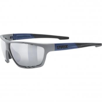 UVEX Sportstyle 706 Men's Sunglasses - Grey/Blue Matte with Silver Mirror Lenses