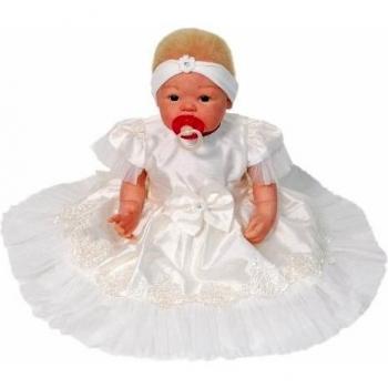 Bautizo Elegance 3411 mev, 3 piezas fijo vestido, color beige/crema, Bautizo beige beige Talla:0-3 meses