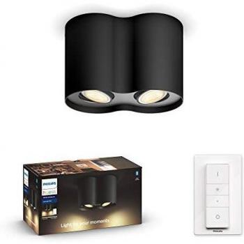 Foco Philips Hue Pillar Ambiance Blanco 2 Luces Negro