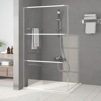 Mampara de ducha de vidrio ESG transparente plateado 115x195 cm