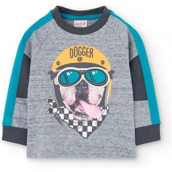Boboli camiseta de niño de algodón con dibujo frontal, manga larga y bandas - bci AW24319081