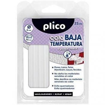 Barra termofusible plico cola baja temperatura 8 mm de diametro x 95 mm de alto blister de 22 unidades