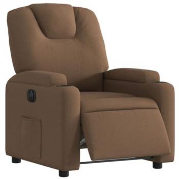 Sillón Reclinable Eléctrico de Tela Marrón Vidaxl