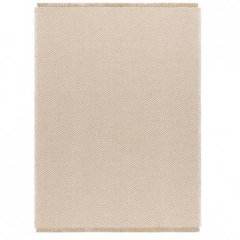 Alfombra de Yute 3731 Crema/Beige con Flecos, Tejido Plano, 120x170 cm