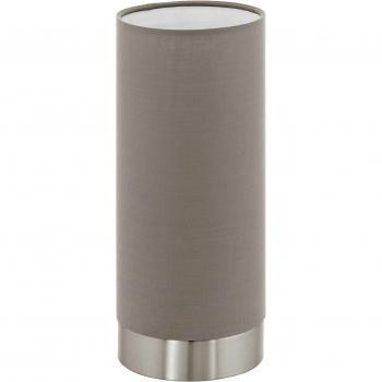 Lámpara de mesa táctil regulable 25,5 cm Taupe y níquel satinado Eglo Pasteri