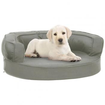 Colchón Ergonómico para Perros 60x42 cm Efecto Lino Gris