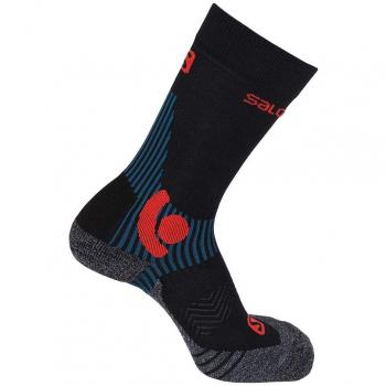 SALOMON X ALP Mid 1 Par de Calcetines termorreguladores, Unisex, Negro/Fiery Rojo, S