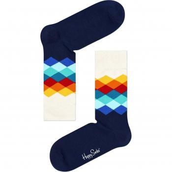 Happy Socks Faded Diamond Crew Socks - Navy Blue, Size 36-40