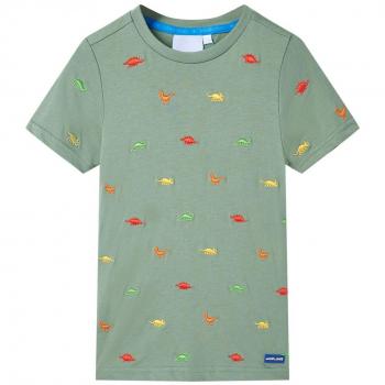 Camiseta de manga corta infantil caqui 140