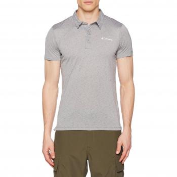 Columbia Triple Canyon Tech Polo AO1287 Manga Corta, Hombre, Gris Heather, XL