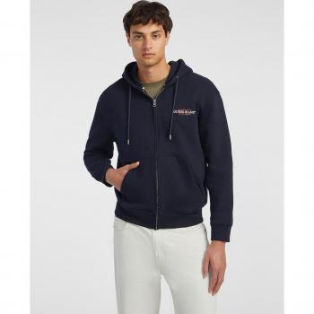 Guess American Tradition Zip-Up Hoodie - Zip-throughs, male, Blue, Size: M Clothing