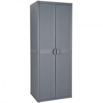 vidaXL Garden Storage Cabinet Grey 65x45x172 cm PP Rattan
