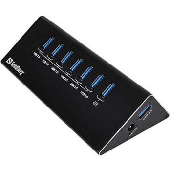 Sandberg 133-82 - Adaptador USB 3.0 Hub de 7 Puertos, Negro