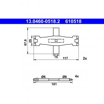 Kit de montaje y accesorios para pastillas de freno ATE 13.0460-0518.2