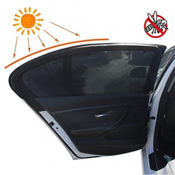 Sombra de sol del coche,SHABEI malla Ventana de coche Sun Shades Parasoles de Coche , 2 pcs, bloques Sun Glare para bebé, niños, niños, mascotas - Negro