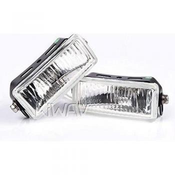 KiWAV Sirius LUZ CARRETERA rectangular negro 112mm x 43mm driving light black housing halógeno H3 12V 55W 1PZ para coche
