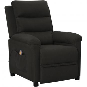 Sillón reclinable de masaje de tela negro vidaXL