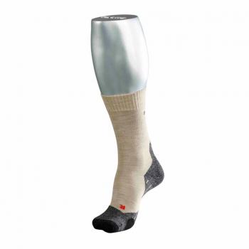 FALKE TK2 Women's Trekking Socks - Ergonomic Merino Wool Blend, Size 39-40, Nature Melange
