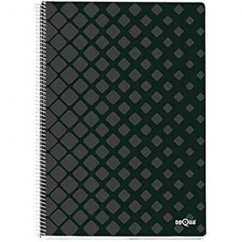 Cuaderno tapa dura Dequa 80h 90g cuadrícula 4x4 4º negro