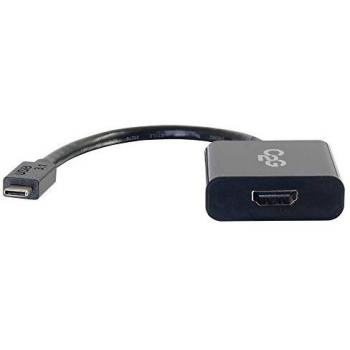 C2G USB C 3.1 a HDMI 4K Audio y Video Adapter - Negro - Adecuado para MacBook Pro, iPad Pro, DELL Latitude, Google Pixel, Chromebook, Nexus, Huawei y más