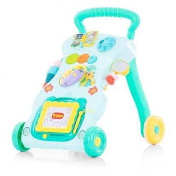 Andador Primeros Pasos Chipolino Funny Mint con Centro de Juego, Melodías y Pizarrón Verde