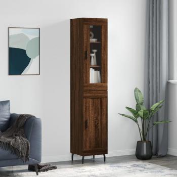 Armario de madera multicapa de roble marrón 34,5x34x180 cm